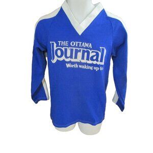 Vintage The Ottawa Journal Newspaper Hockey Jersey Shirt 70s Worth Waking Up To